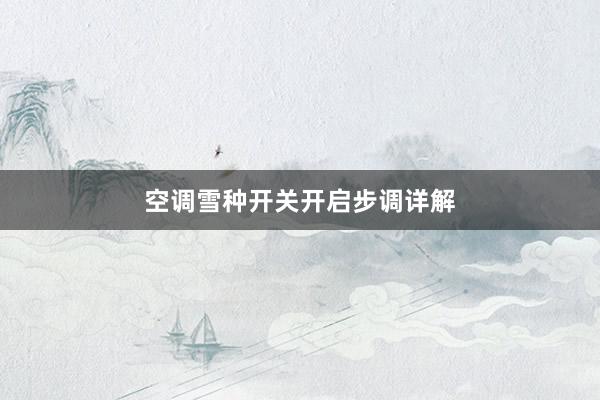 空调雪种开关开启步调详解